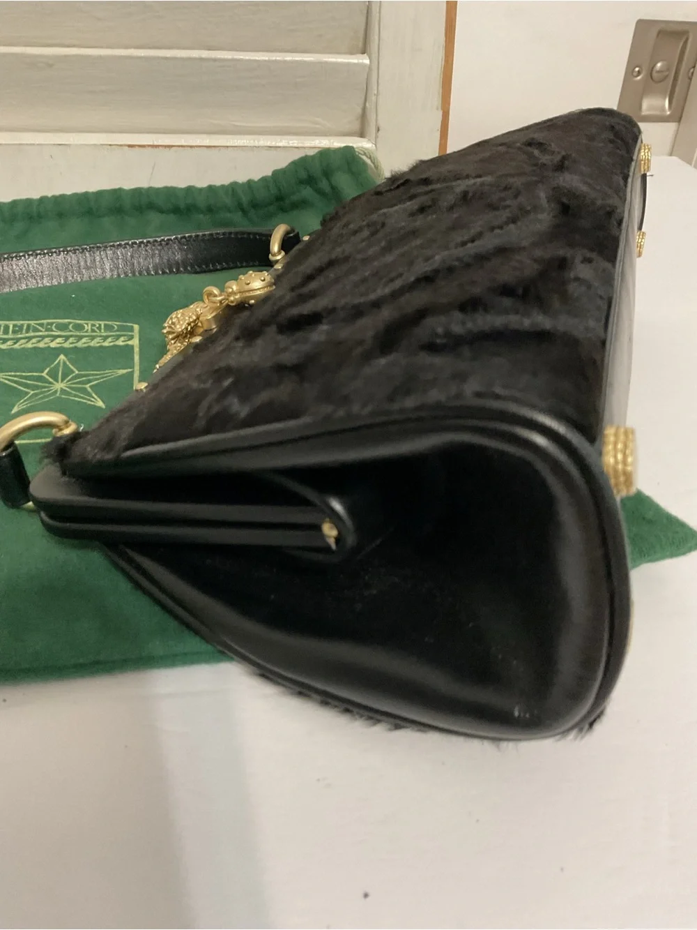 Barry Kieselstein Cord Handbag Broadtail Lamb Fur and Leather